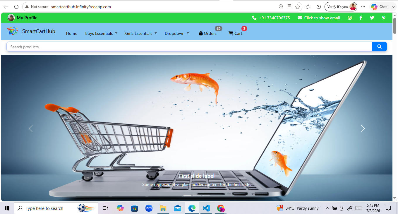 E-commerce website homepage preview